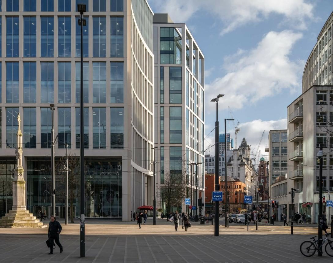 Landmark, St Peter's Square, Manchester — Completed building in its city centre context